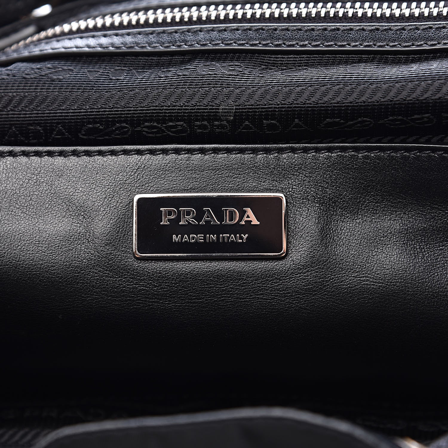 Prada Tessuto Nylon Saffiano Fur Backpack Black 6 of 12