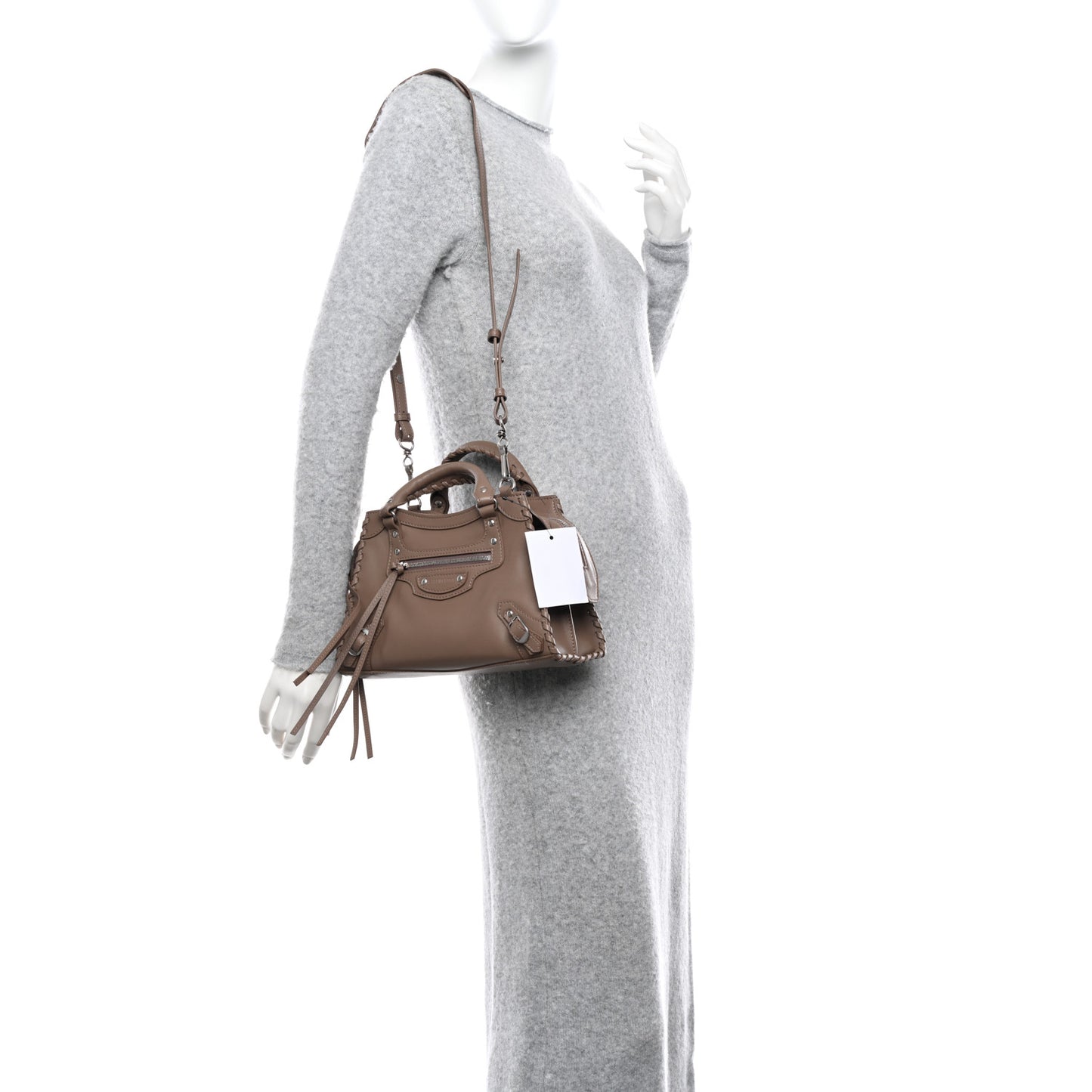 Smooth Calfskin Silver Hardware XS Neo Classic City Dark Mink Grey