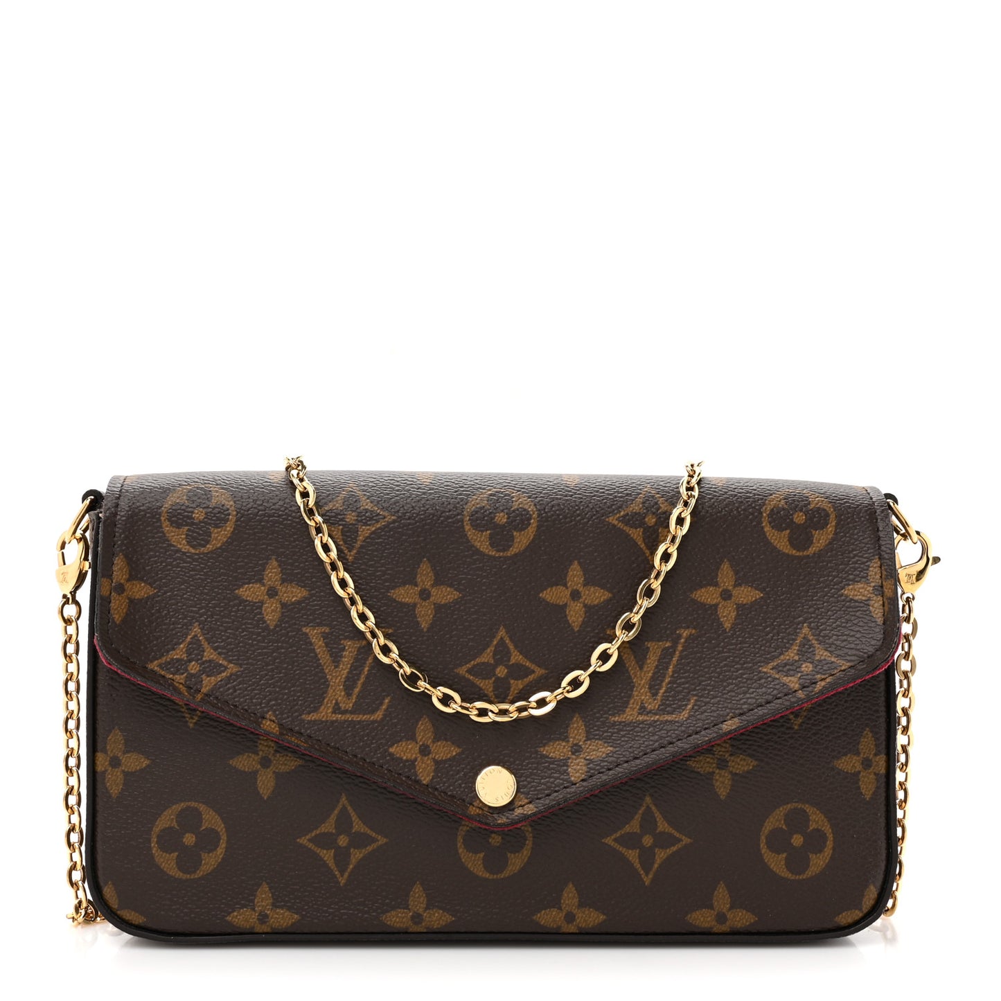 Monogram Pochette Felicie Chain Wallet Fuchsia