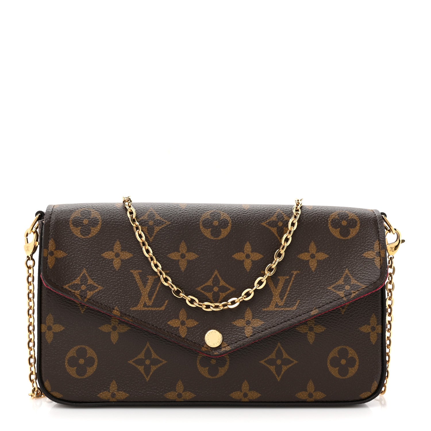 Louis Vuitton Monogram Pochette Felicie Chain Wallet Fuchsia 1 of 14