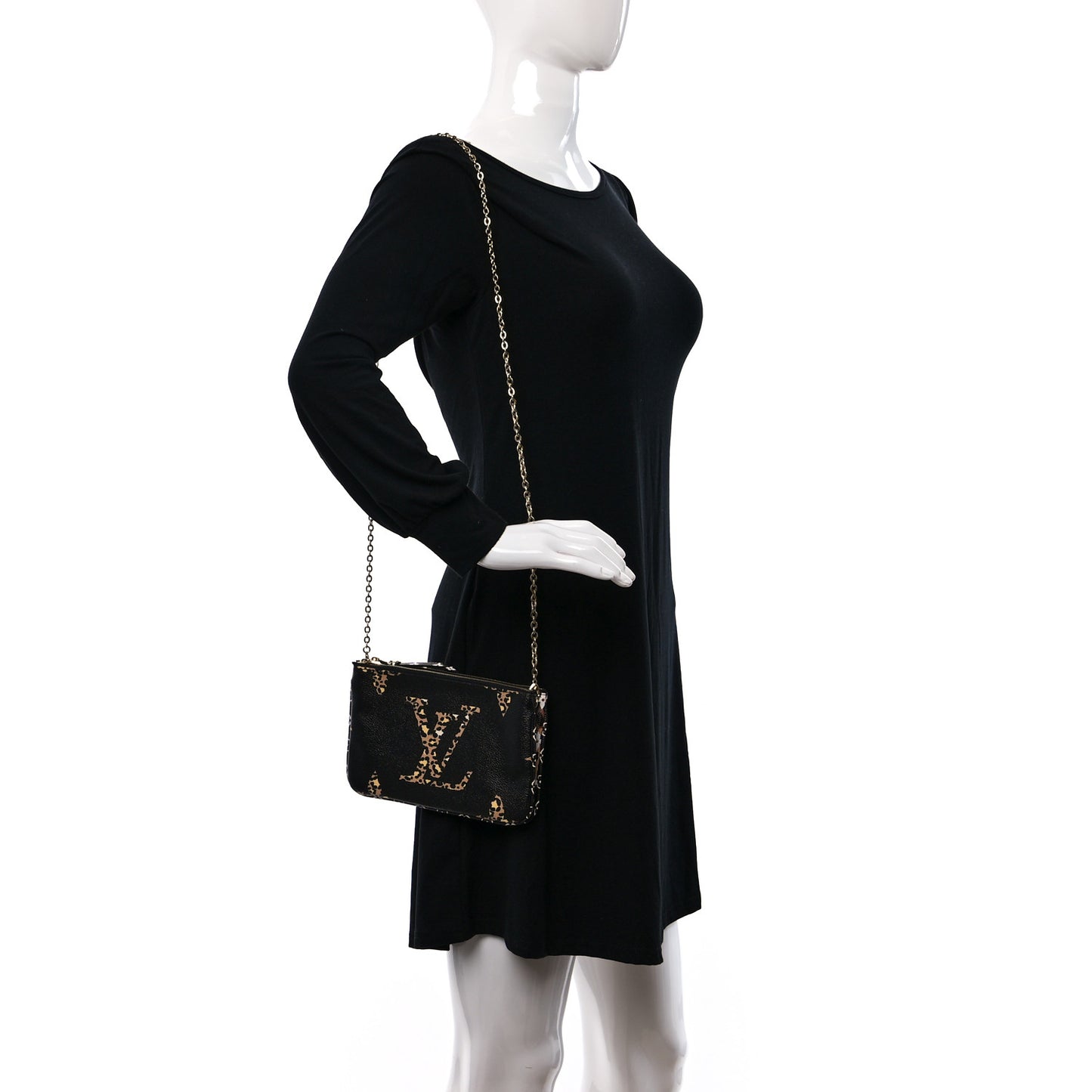 Monogram Giant Jungle Pochette Double Zip Black