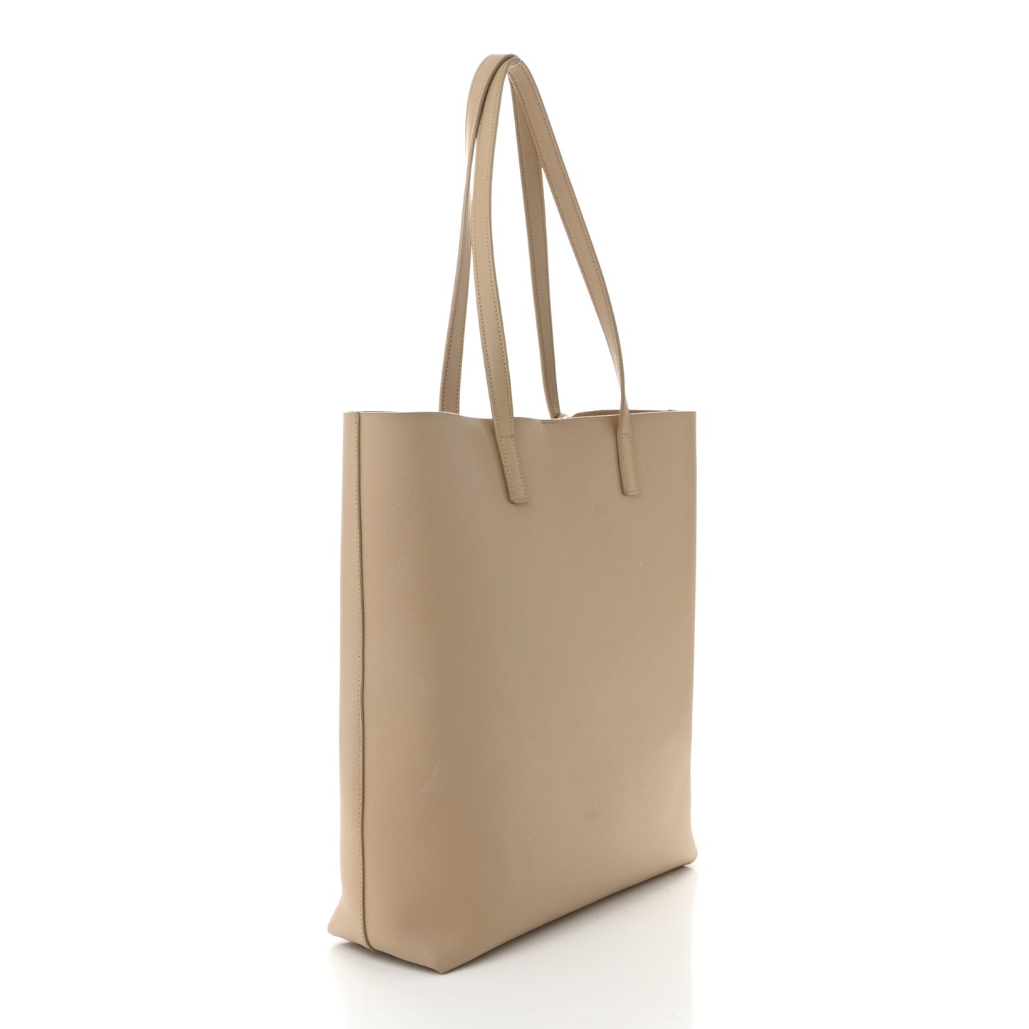 Calfskin North-South Shopping Tote Dark Beige