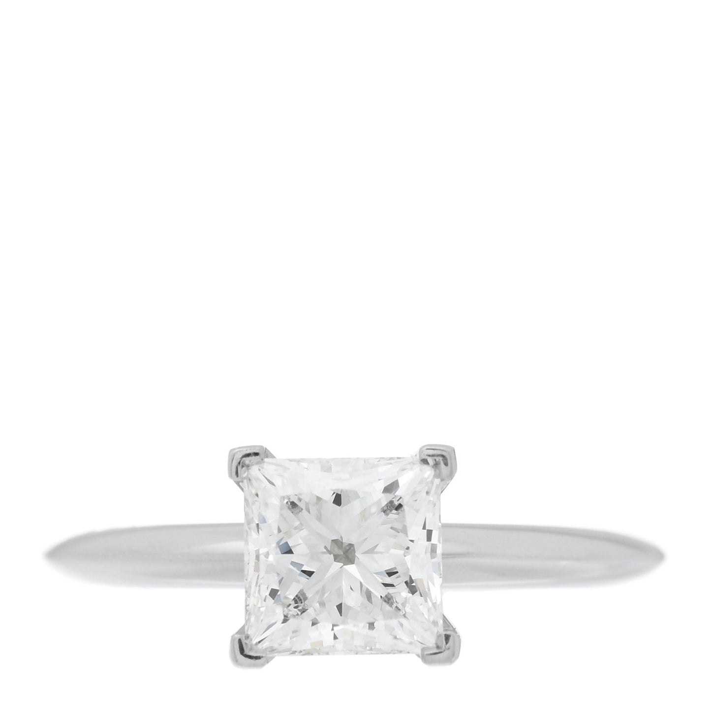 Platinum Diamond 1.48ct Princess Cut Solitaire Engagement Ring 51 5.75