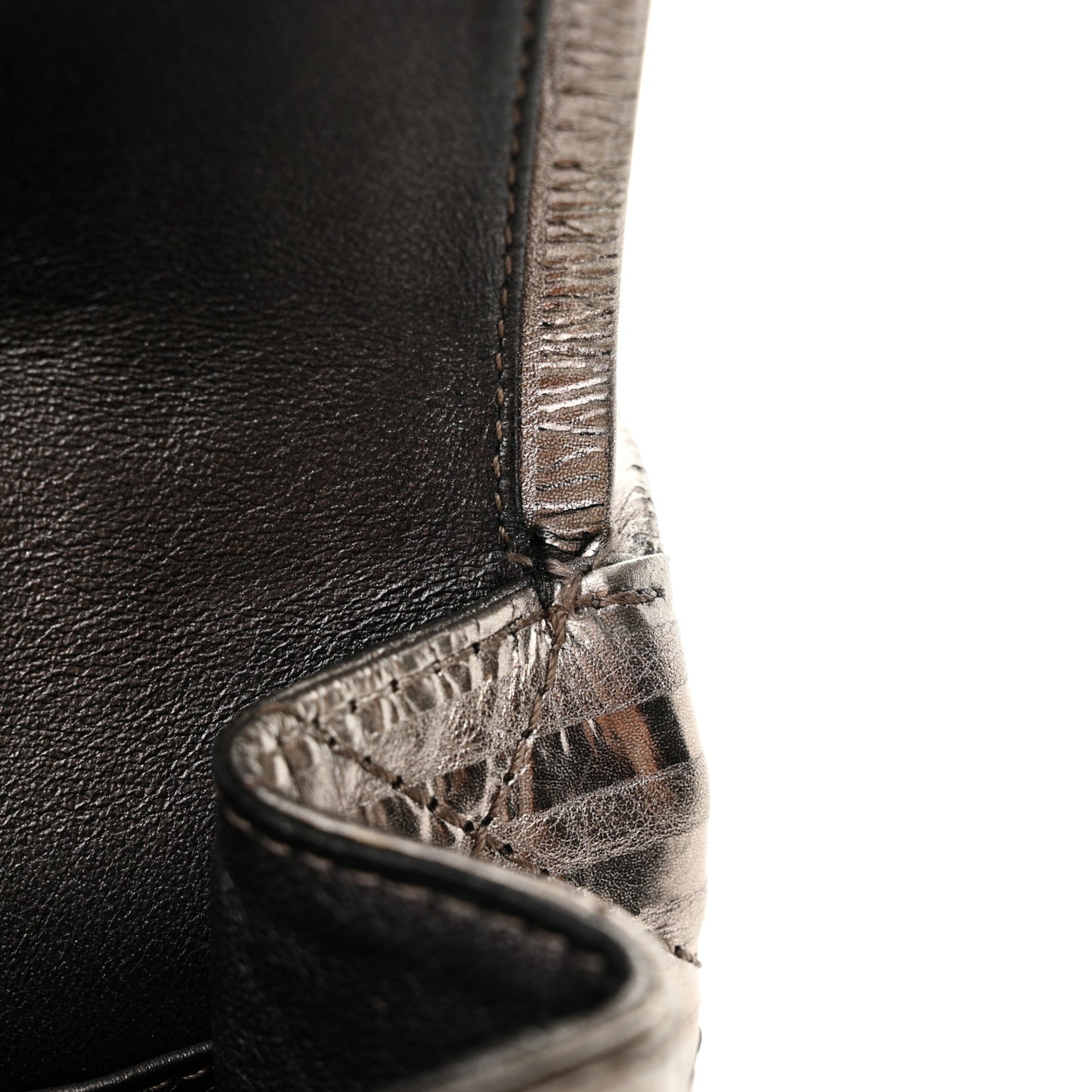 Metallic Calfskin Striped 2.55 Reissue 226 Flap Dark Silver
