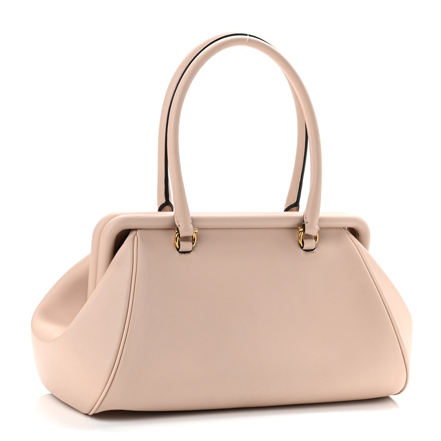 Calfskin Frame Satchel Light Pink