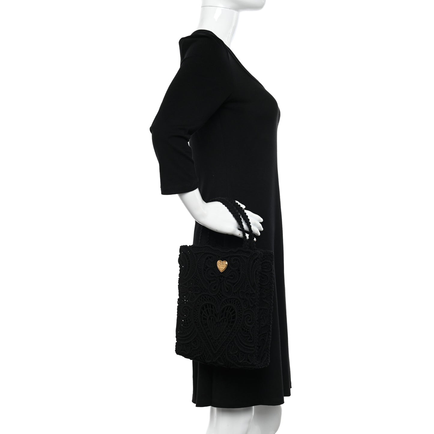 Cordonetto Lace Tote Black