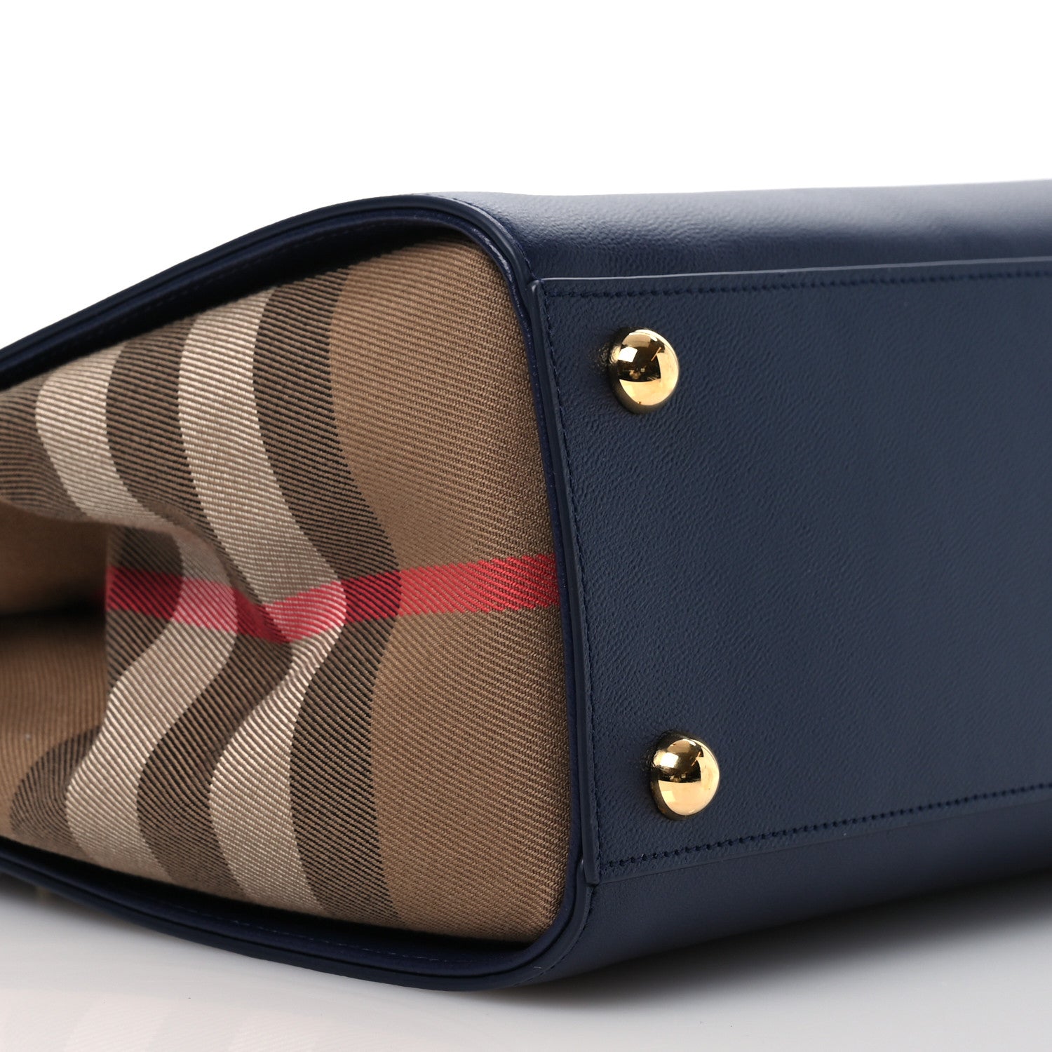 Burberry Calfskin Mega Check Banwell Tote Dark Canvas Blue 8 of 10