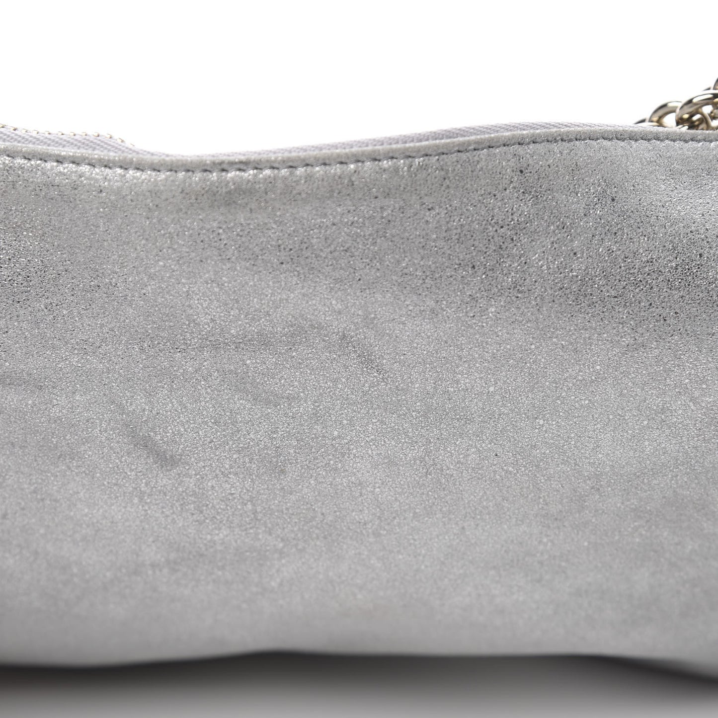 Metallic Goatskin Callie Mea Tassel Shoulder Bag Silver