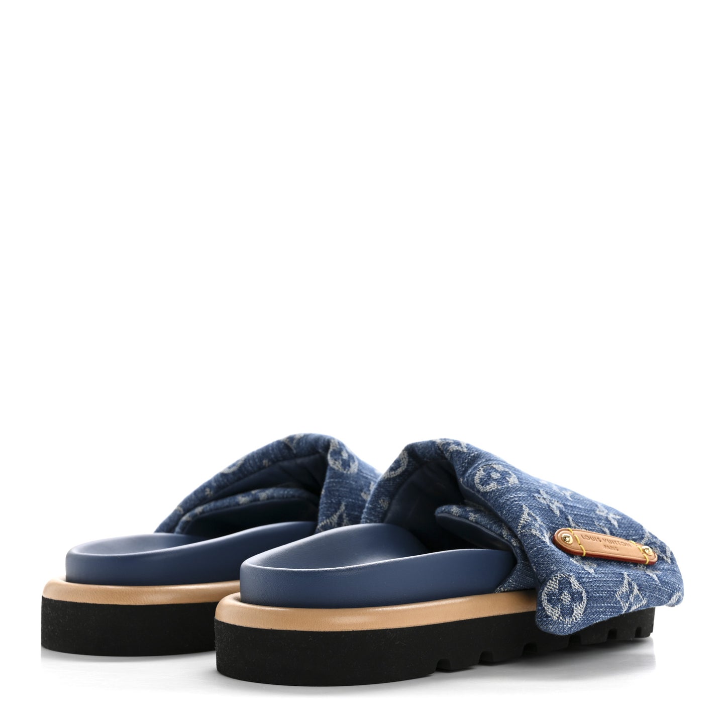 Monogram Denim LV Pool Pillow Flat Comfort Mule 36 Blue