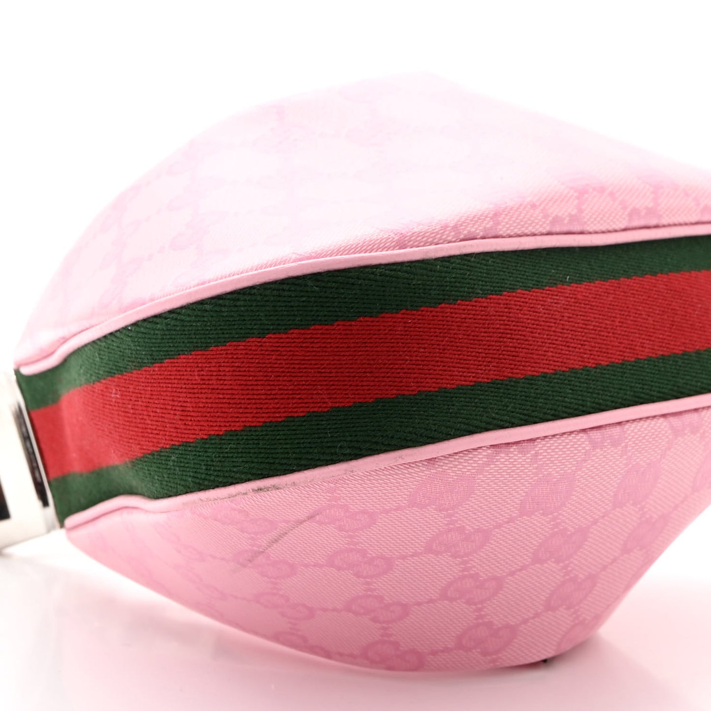 GG Crystal Coated Canvas Monogram Web Small Attache Shoulder Bag Pink