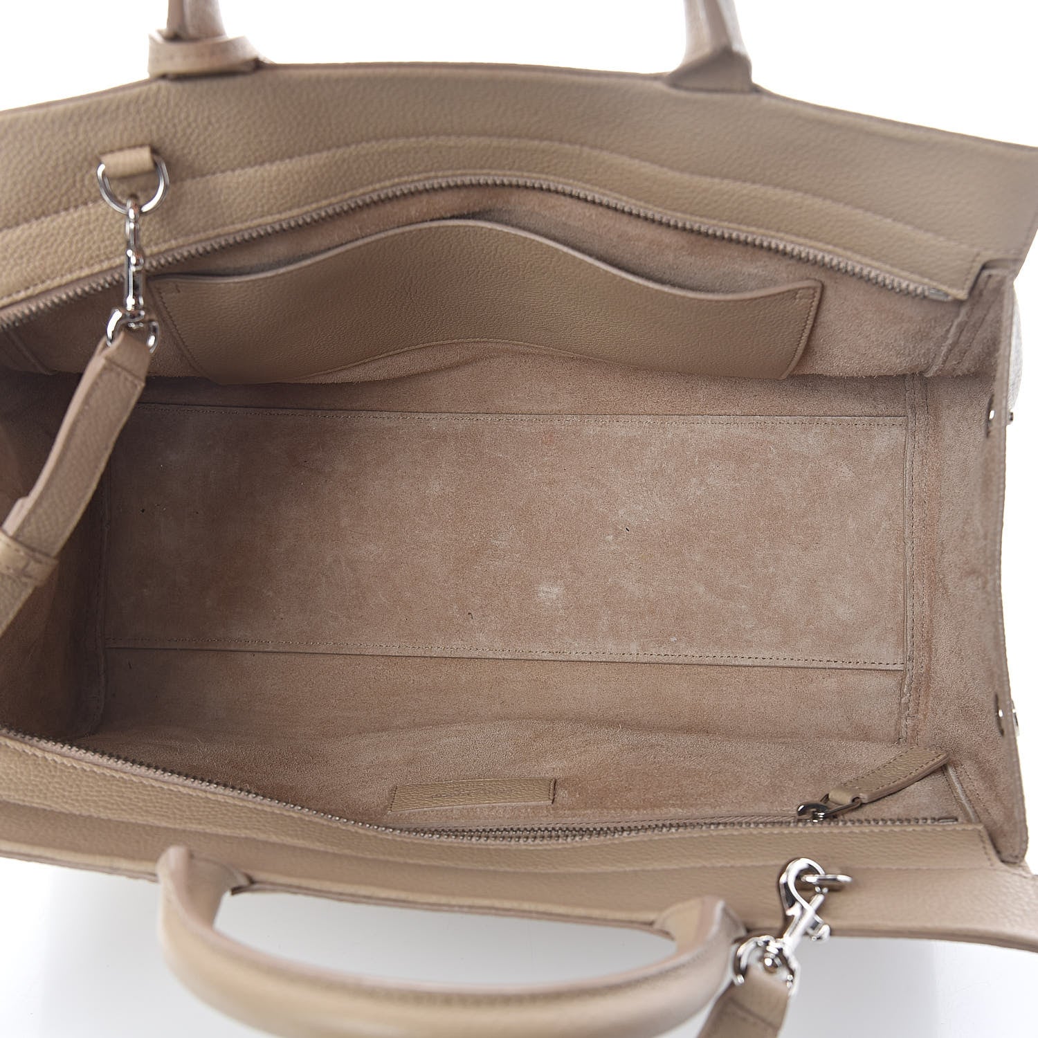 Saint Laurent Grained Calfskin Small Rive Gauche Dark Beige 5 of 11