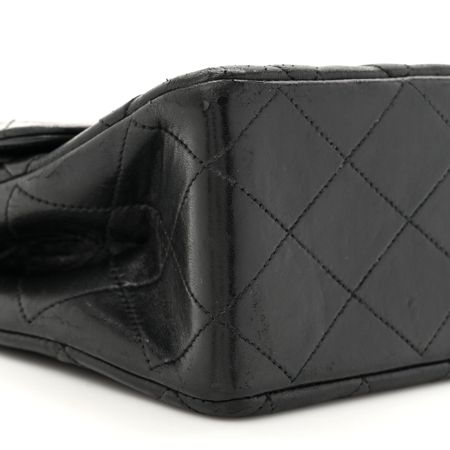 Lambskin Quilted Medium Double Flap Black