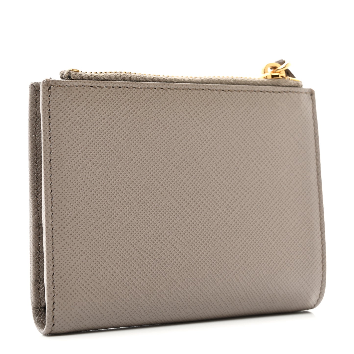 Saffiano Zip Top Compact Wallet Argilla