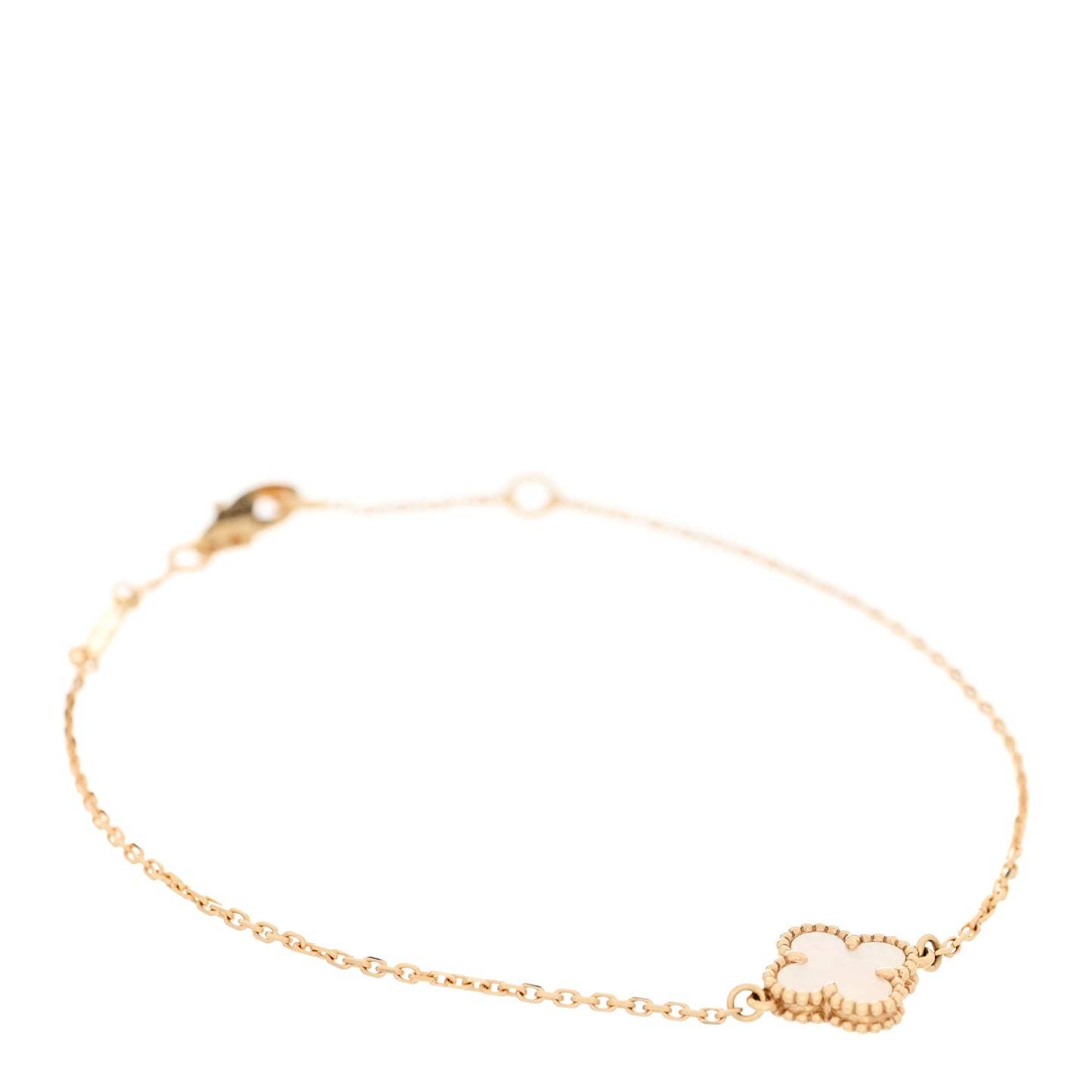 18K Yellow Gold Mother of Pearl Sweet Alhambra Bracelet