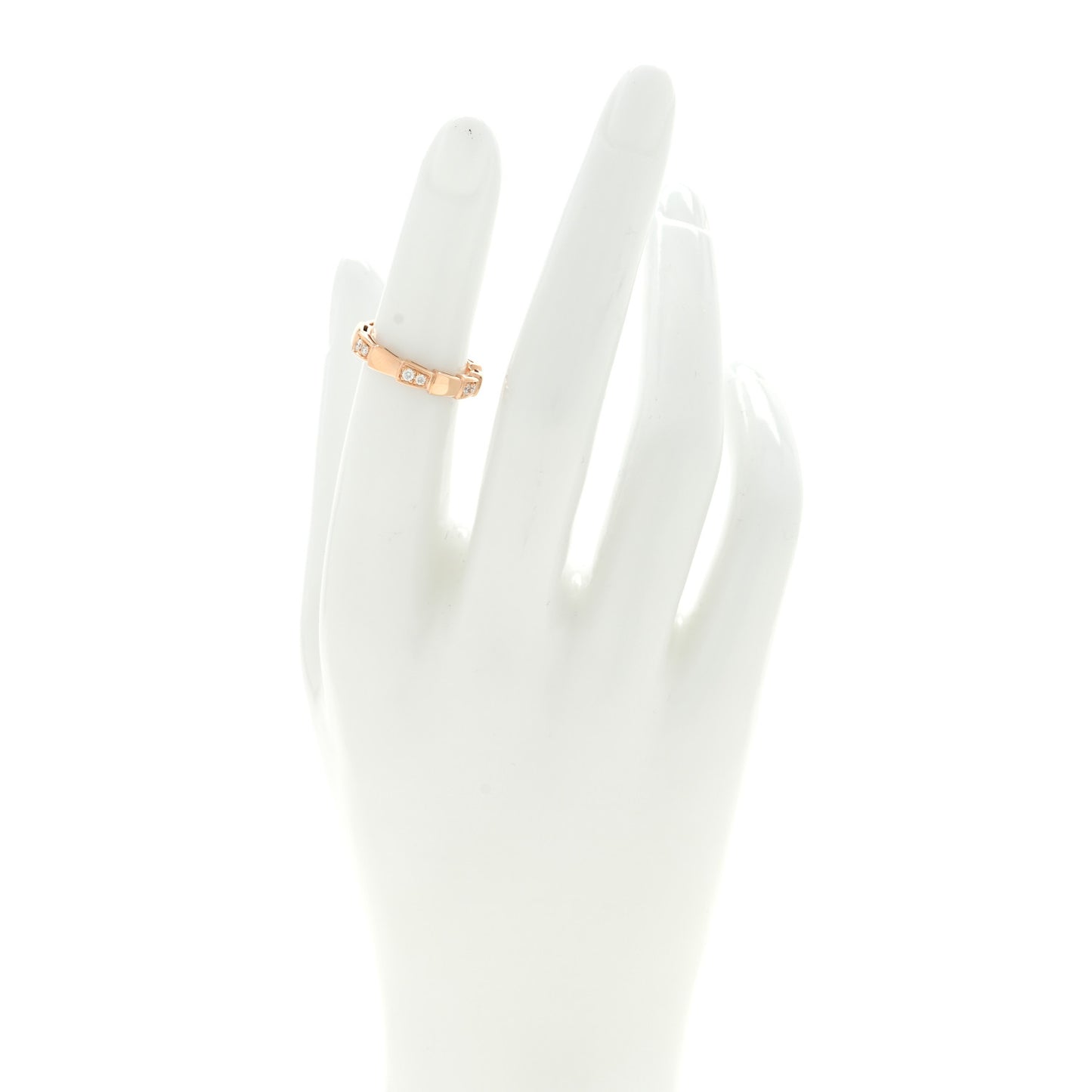 18K Rose Gold Diamond Serpenti Viper Ring 47 4
