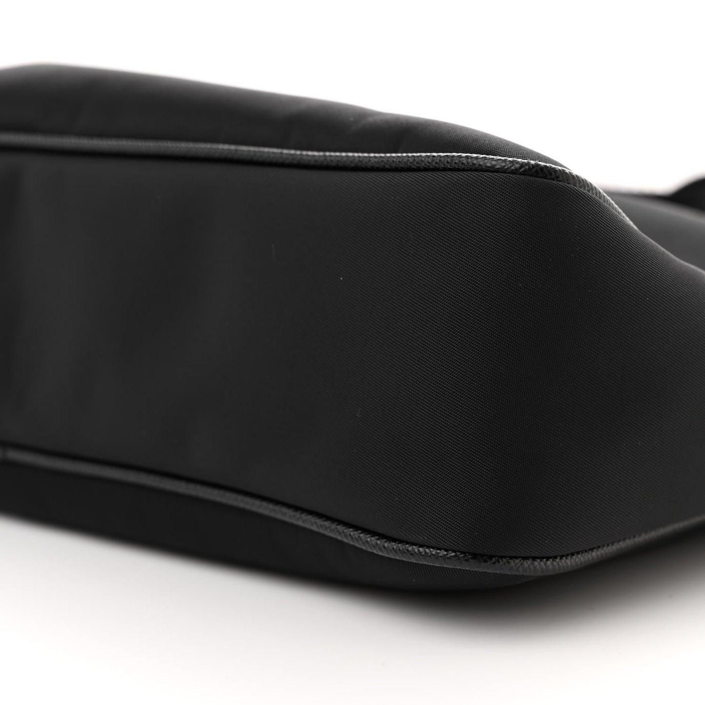 Re-Nylon Saffiano Pocket Zippered Shoulder Bag Black