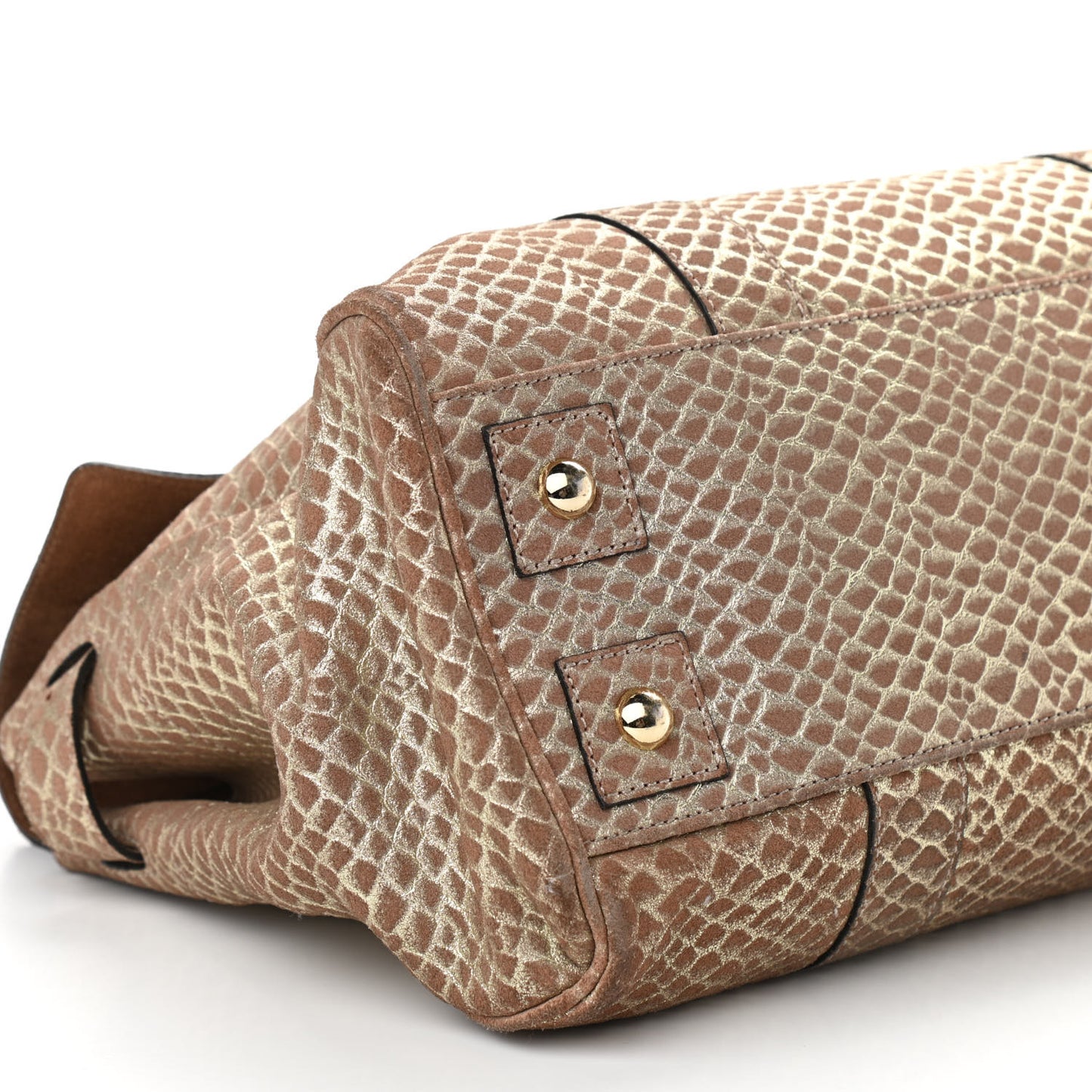 Metallic Snake Suede Bayswater Satchel
