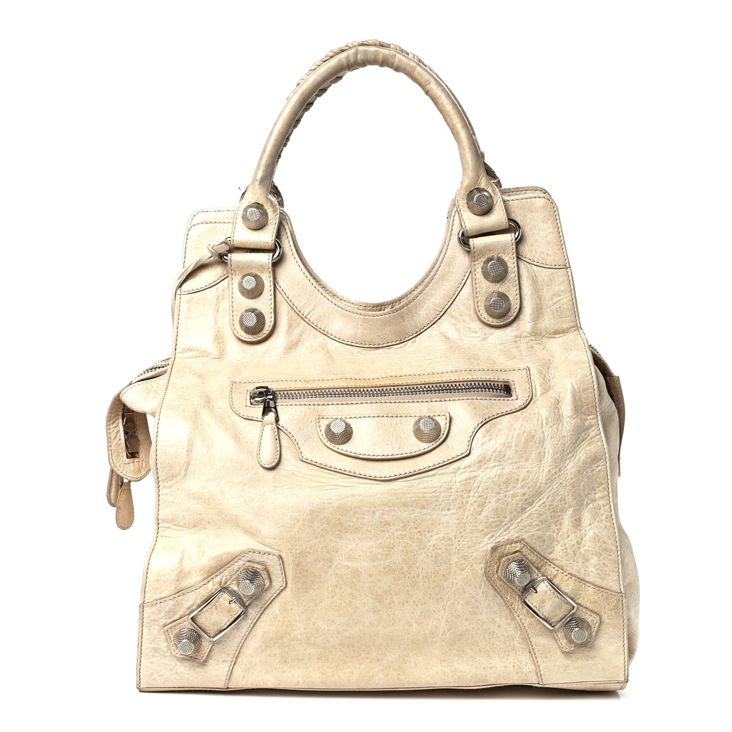 Agneau Giant 21 Silver Hardware Folder Sahara