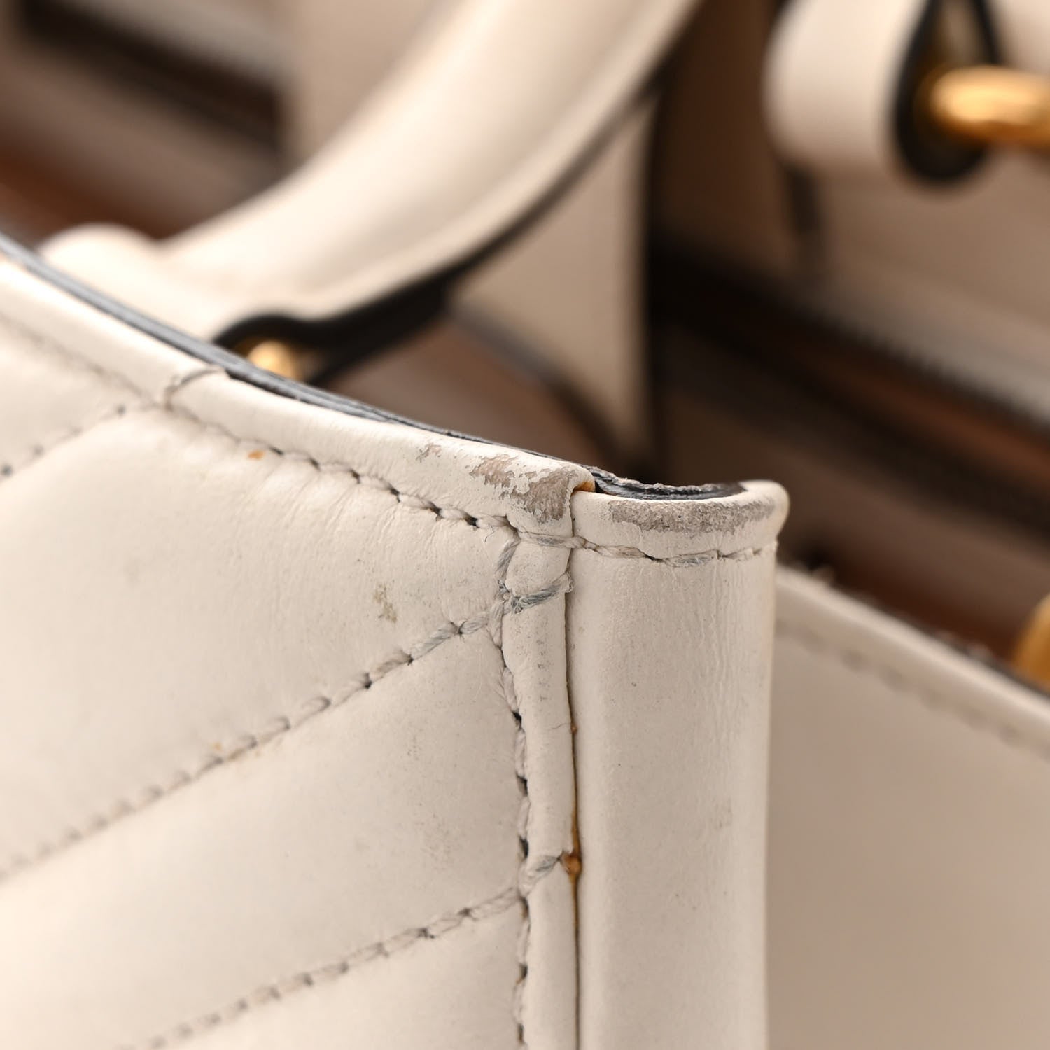 Gucci Calfskin Matelasse Small GG Marmont Tote White 13 of 15