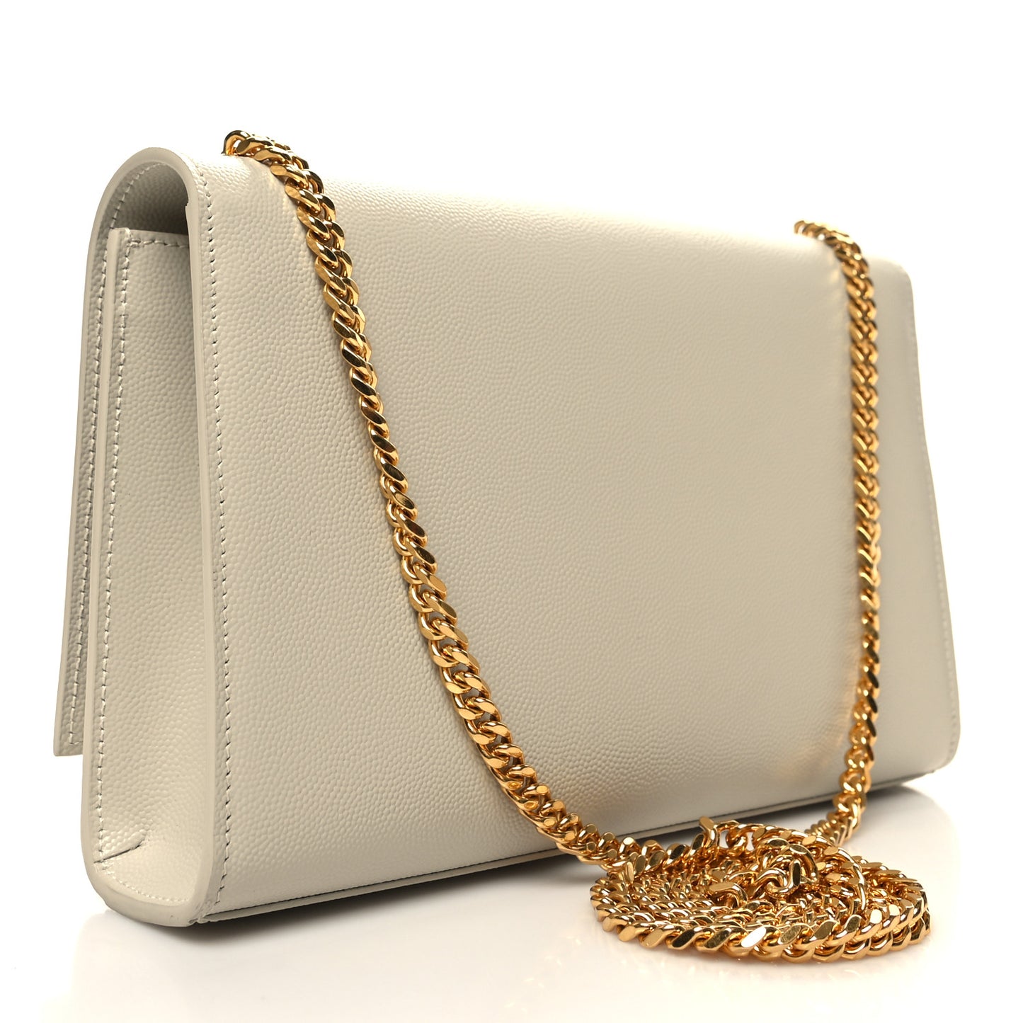 Grain De Poudre Medium Classic Monogram Kate Satchel Dove White