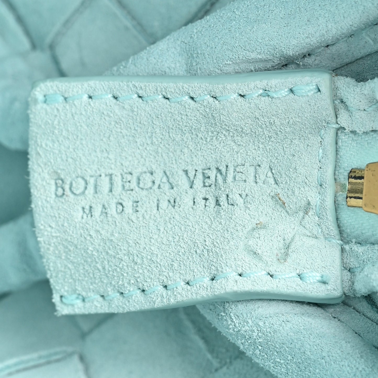 Suede Intrecciato Loop Camera Bag Teal