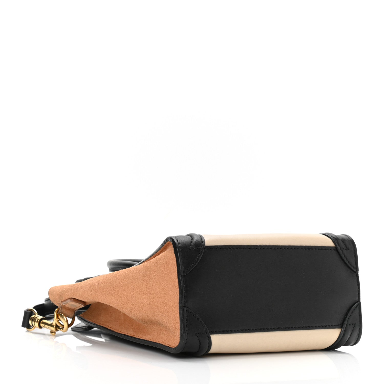 Celine Satin Calfskin Suede Nano Tri-Color Luggage Seashell 4 of 10