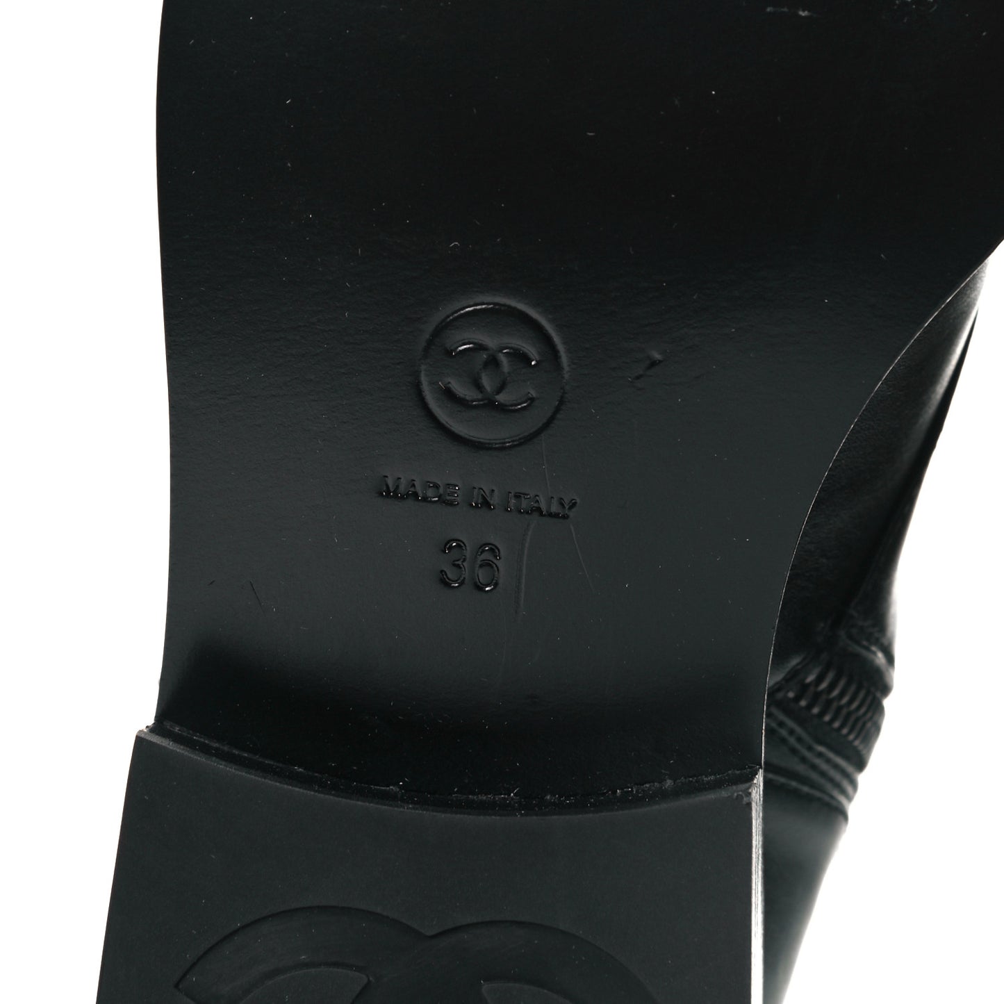 Calfskin Lace Up Combat Boots 36 Black