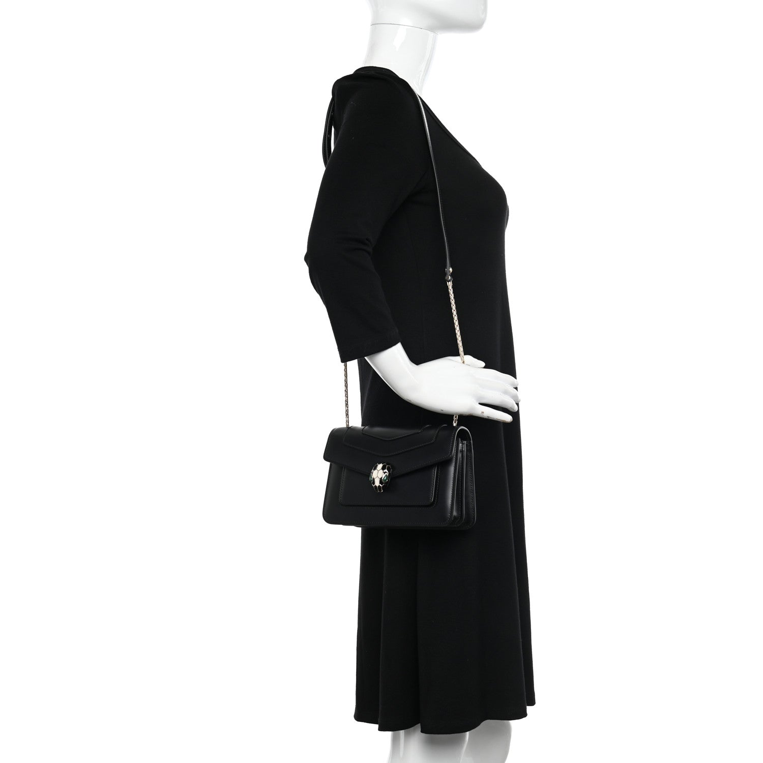 Bulgari Calfskin Serpenti Forever Crossbody Bag Black 2 of 13