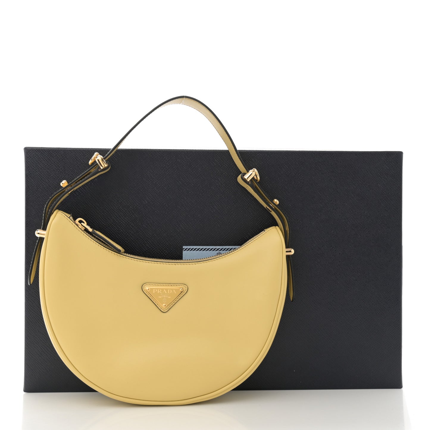 Soft Calfskin Arque Shoulder Bag Miele
