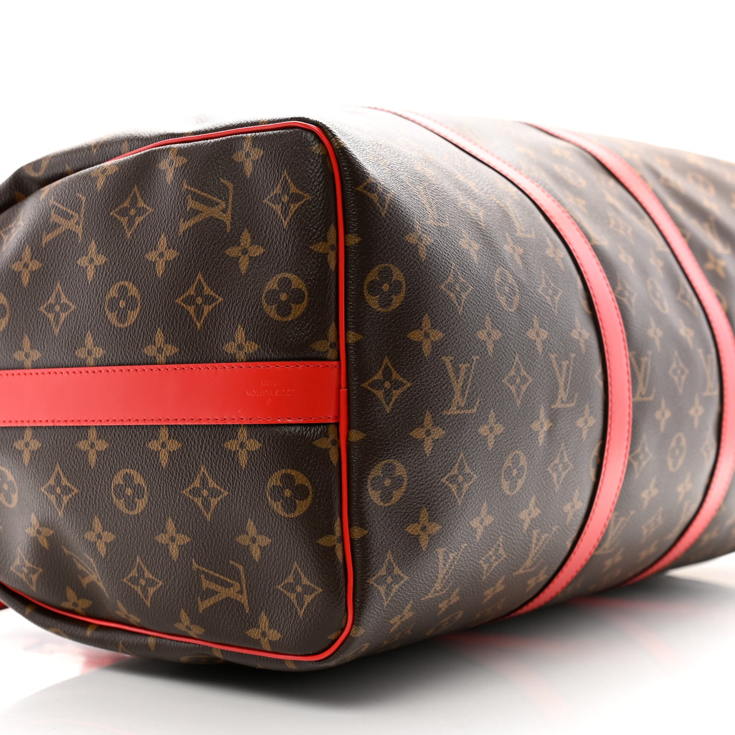 Calfskin Monogram Keepall Bandouliere 50 Coquelicot