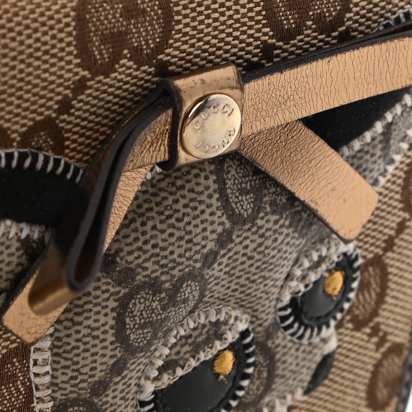 Monogram Guccioli Brando Chihuahua Continental Wallet Dark Brown