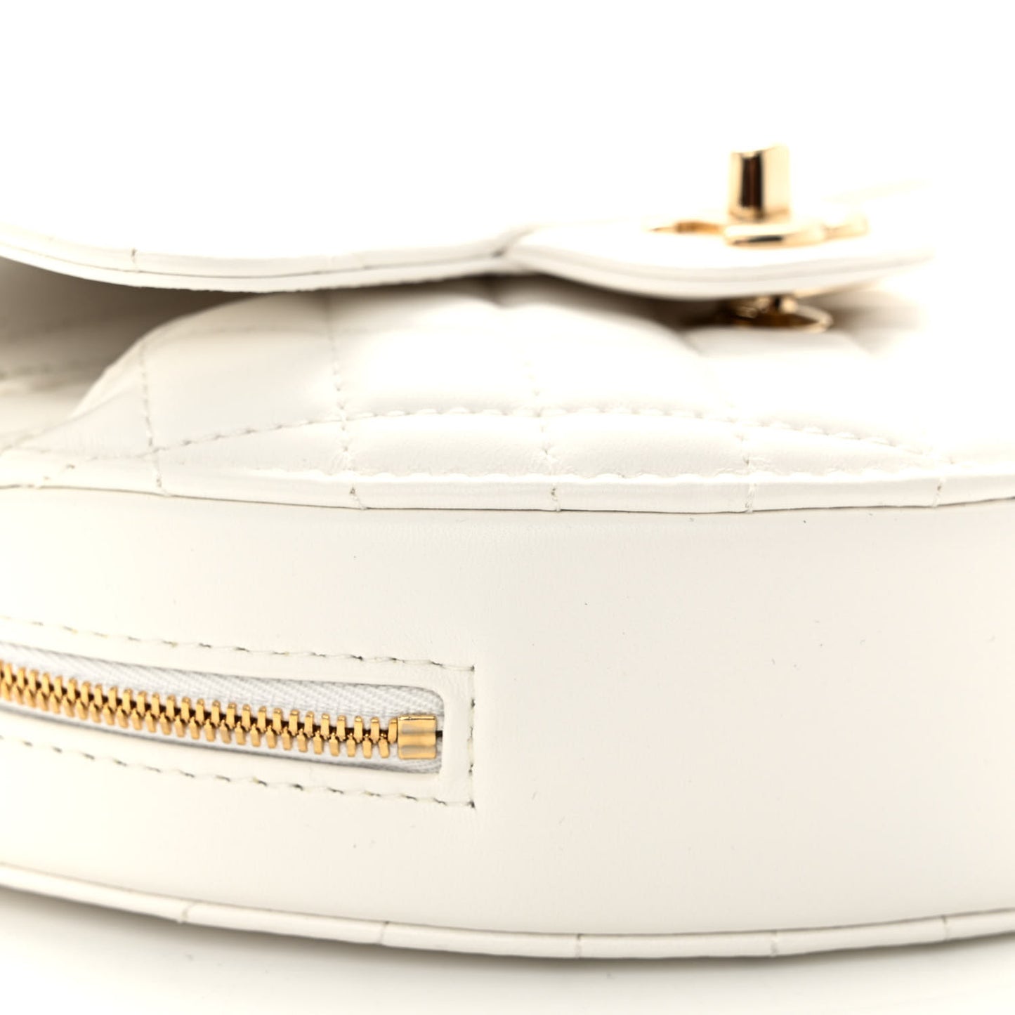Lambskin Quilted CC In Love Heart Bag White