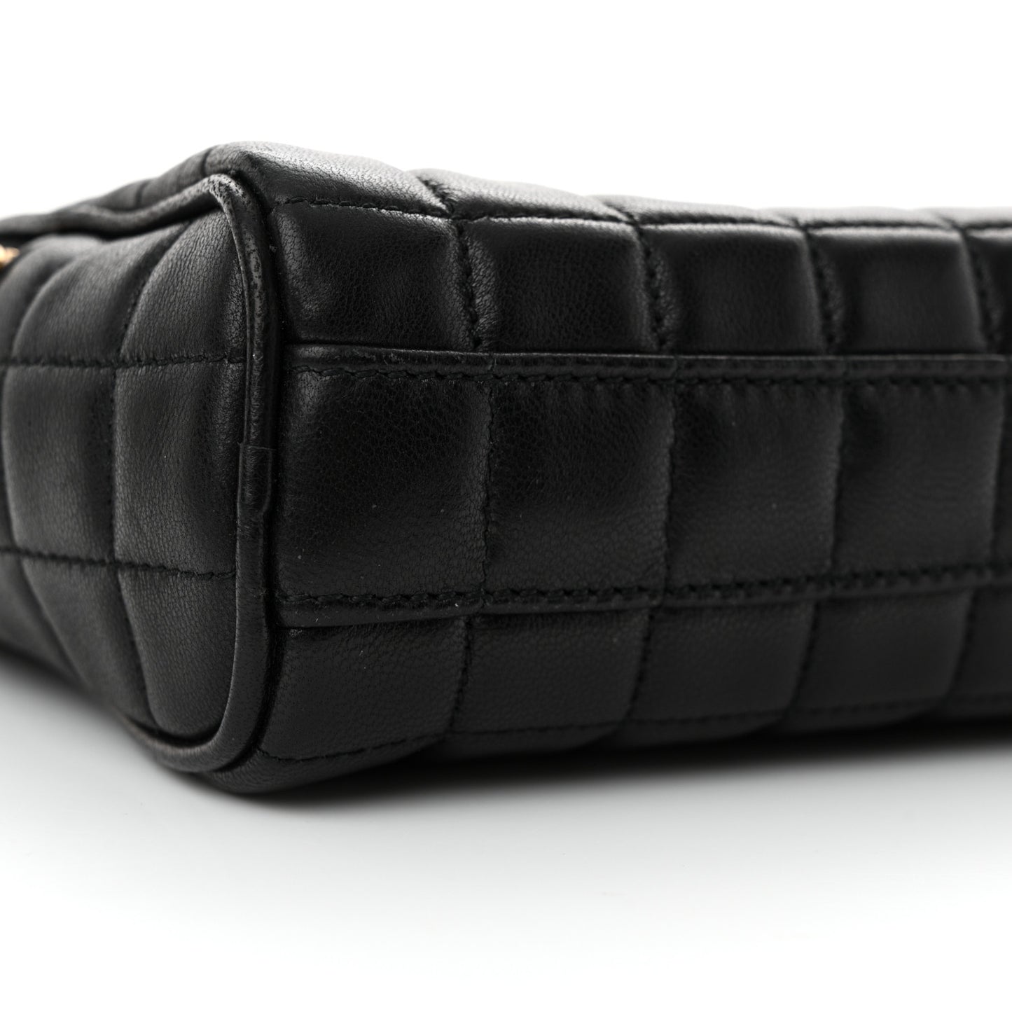 Lambskin Carre Quilted Cassandre Mini Camera Bag Black