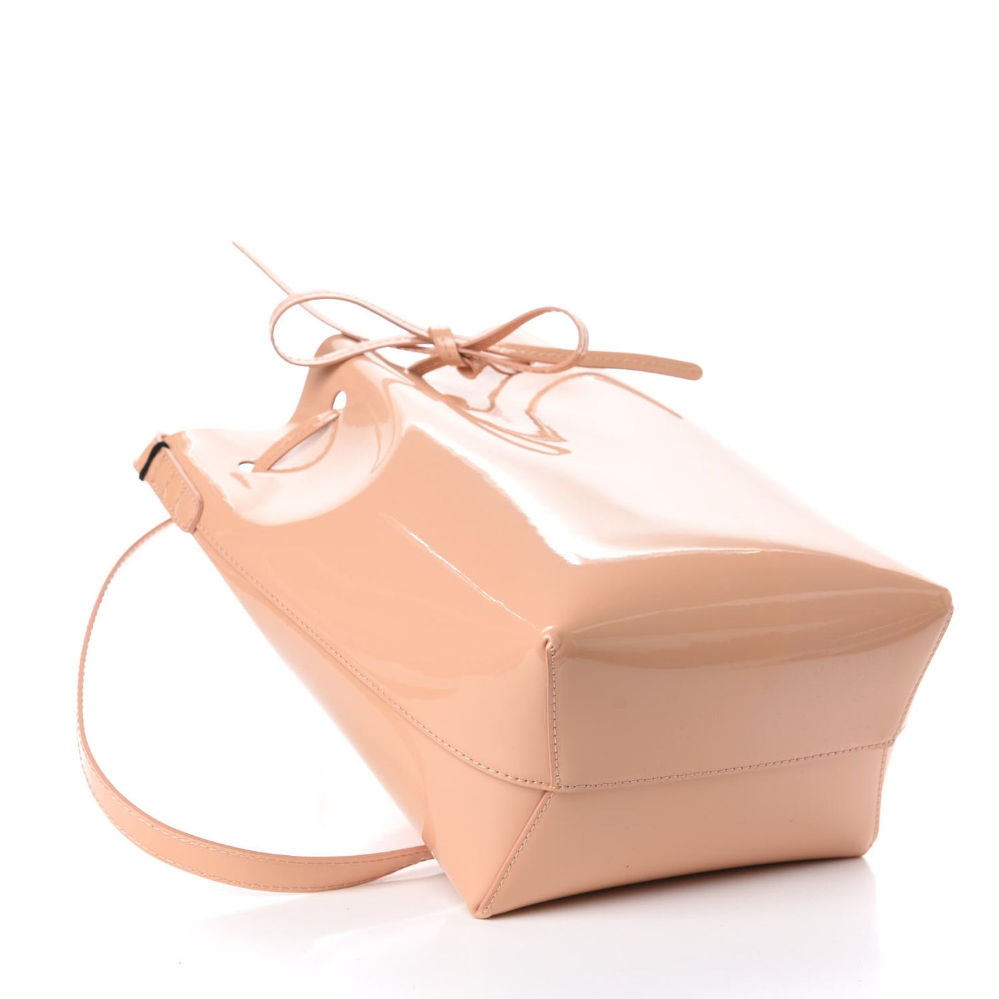 Patent Calfskin Mini Bucket Bag Rosa