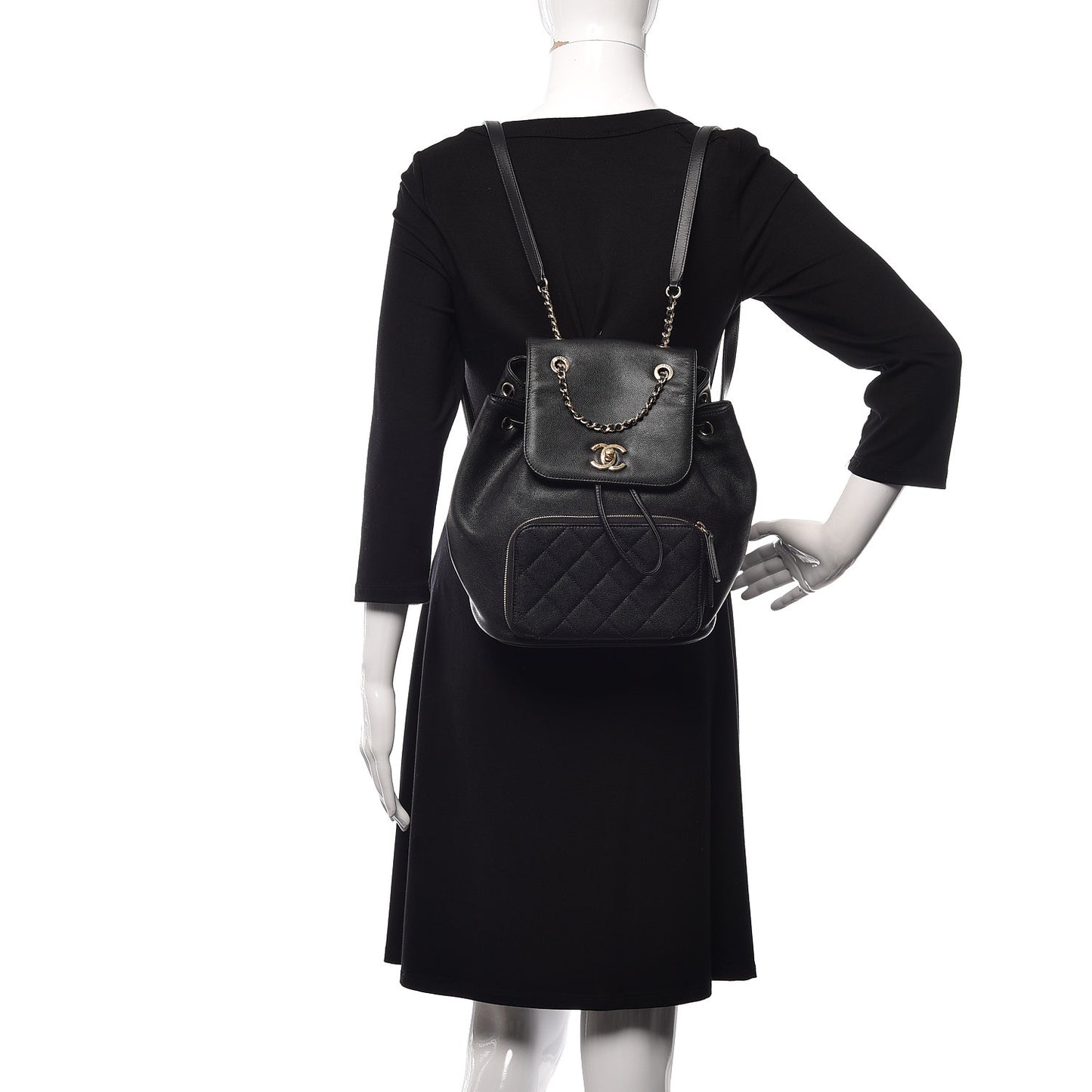 Caviar Quilted Business Affinity Backpack Black