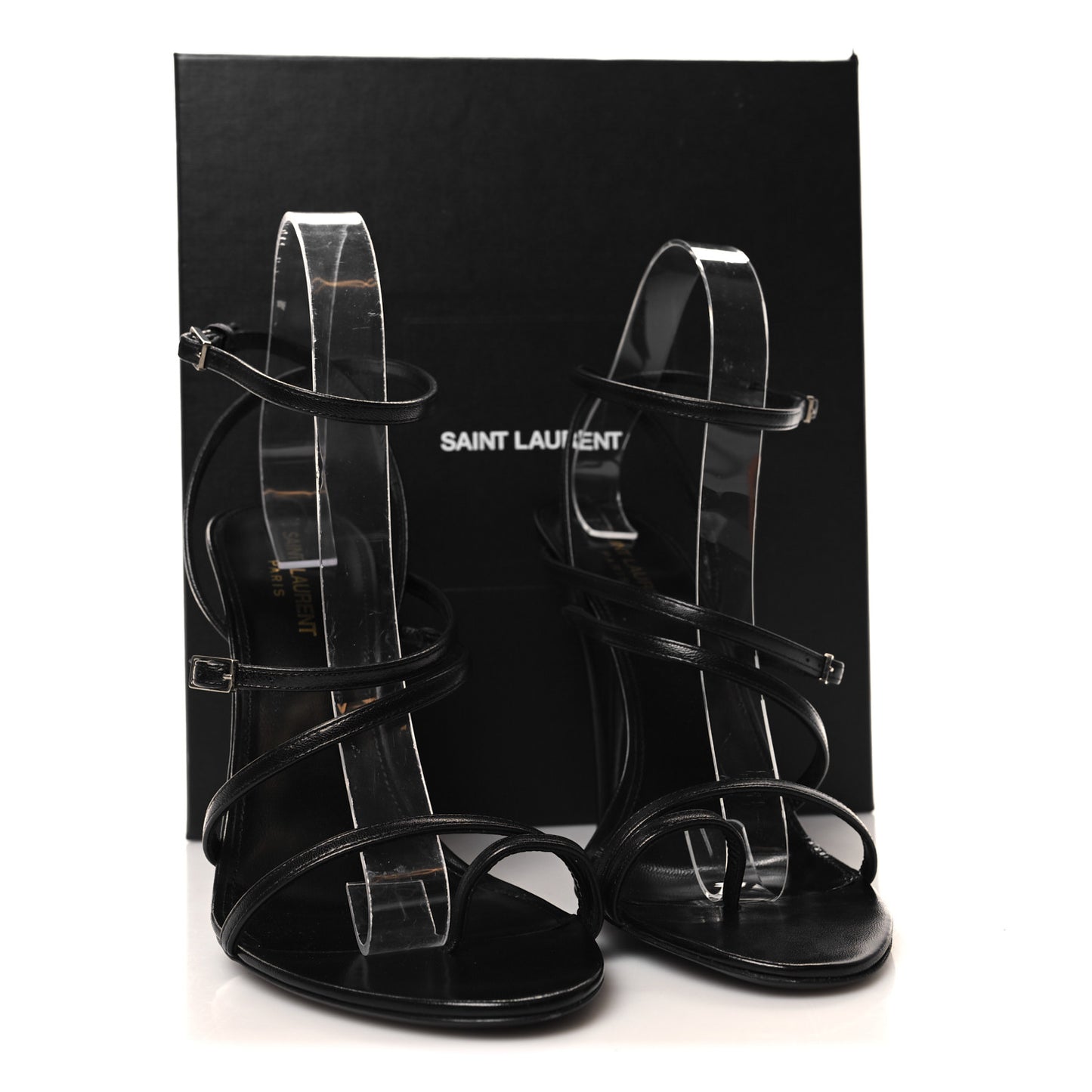 Calfskin New Belfagor Sexy 110mm Ankle Strap Sandals 40 Black
