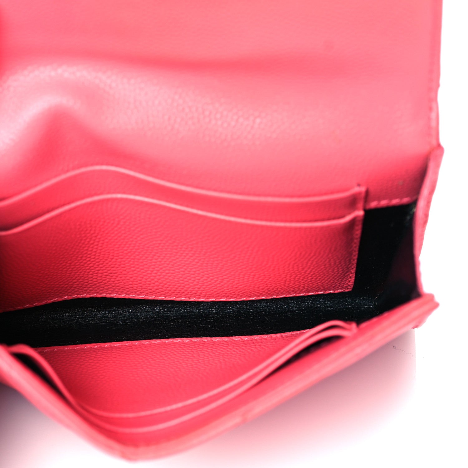 Saint Laurent Grain De Poudre Matelasse Chevron Small Monogram Envelope Wallet Rose Clair 5 of 16