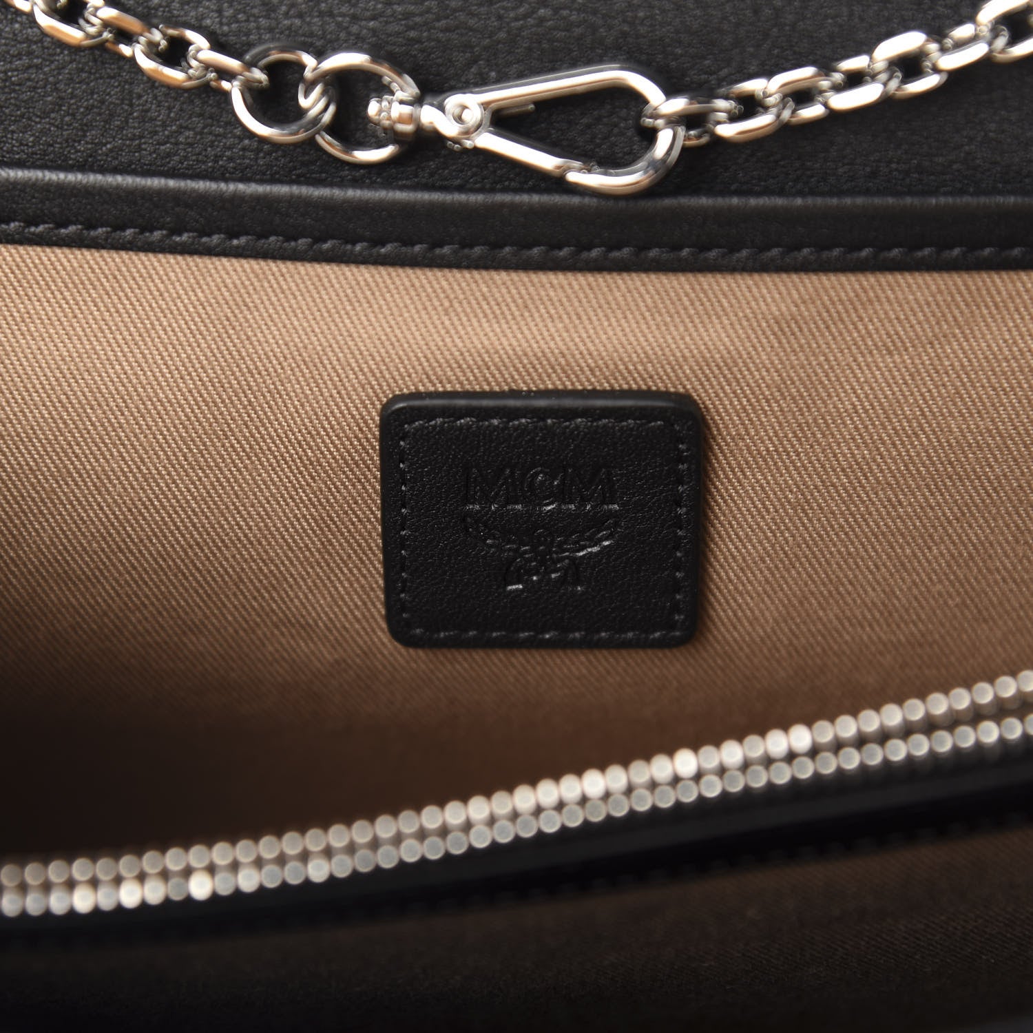 MCM Calfskin Ottomar Monogram Crossbody Bag Black 8 of 9