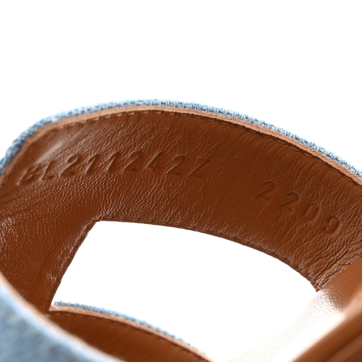 Denim Canvas Oran Sandals 38 Bleu Clair