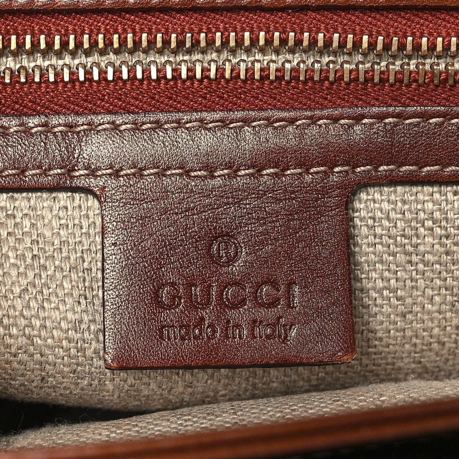 Gucci Canvas Pigna Print Peggy Bamboo Top Handle Bag Brown 6 of 9