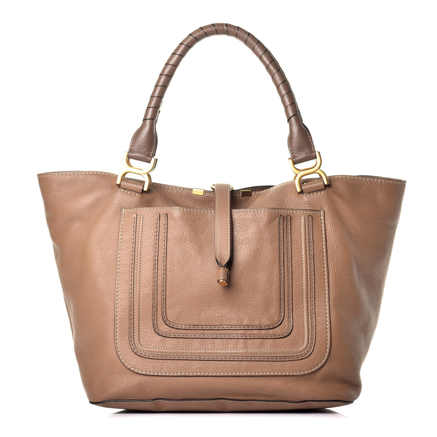 Calfskin Large New Marcie Tote Nut