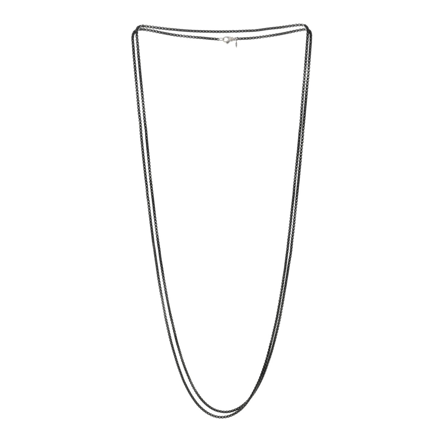 Darkened Sterling Silver 2.7mm Box Chain Necklace 72"