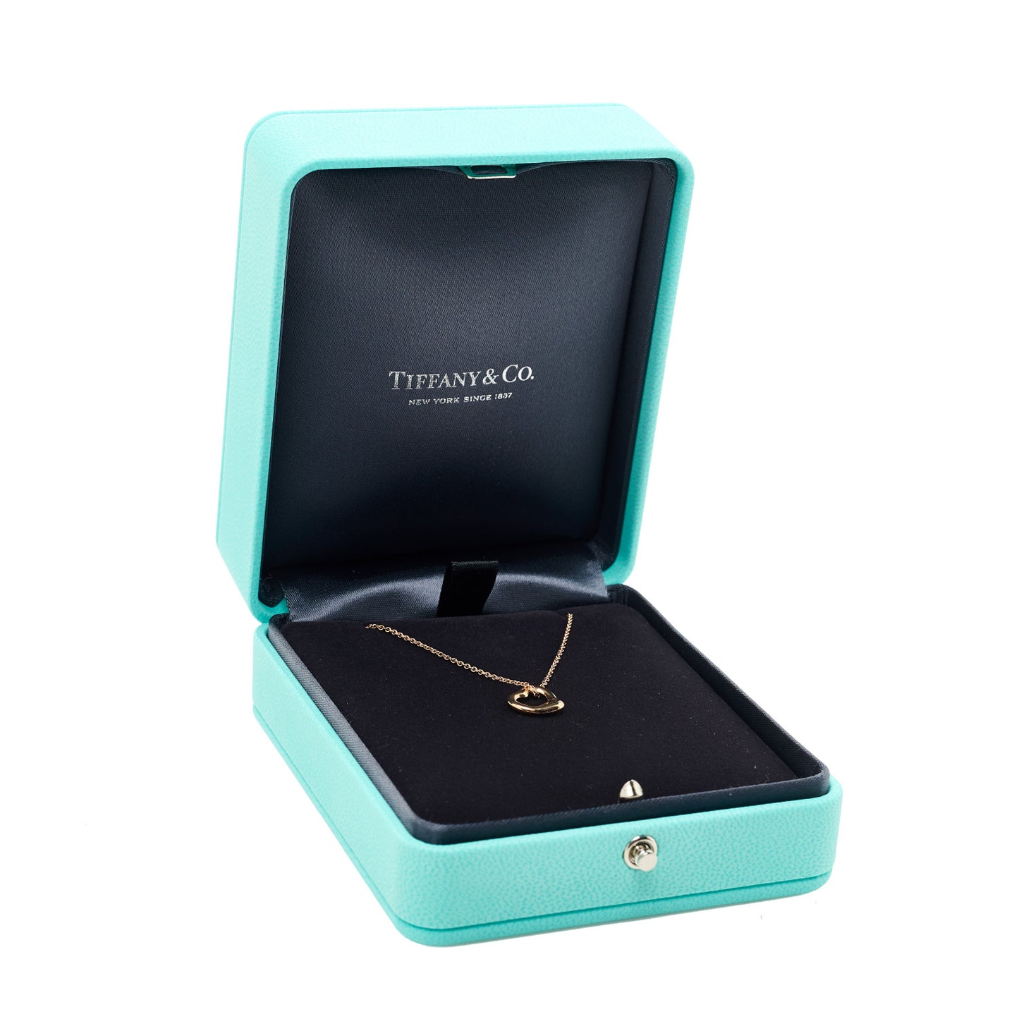 18K Rose Gold 11mm Elsa Peretti Open Heart Pendant Necklace