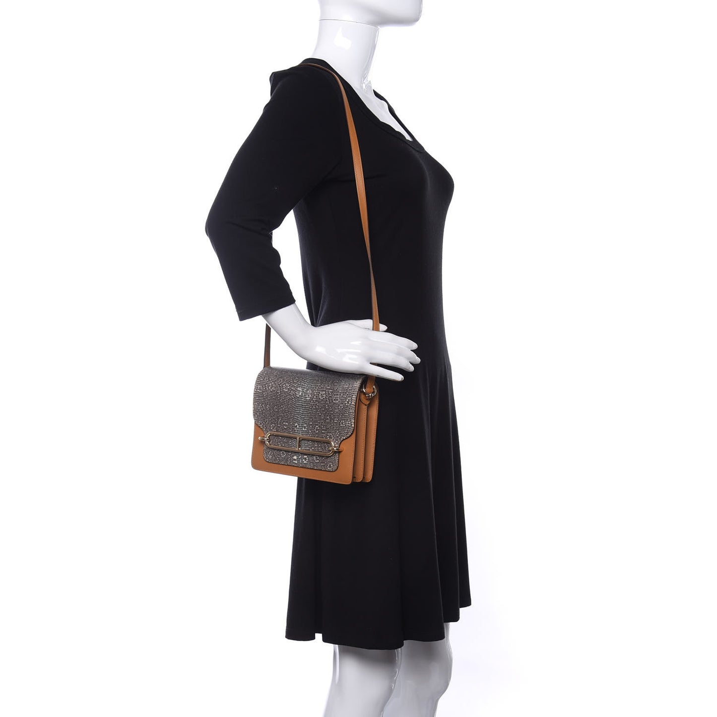 Evercolor Lizard Mini Sac Roulis Caramel Ombre