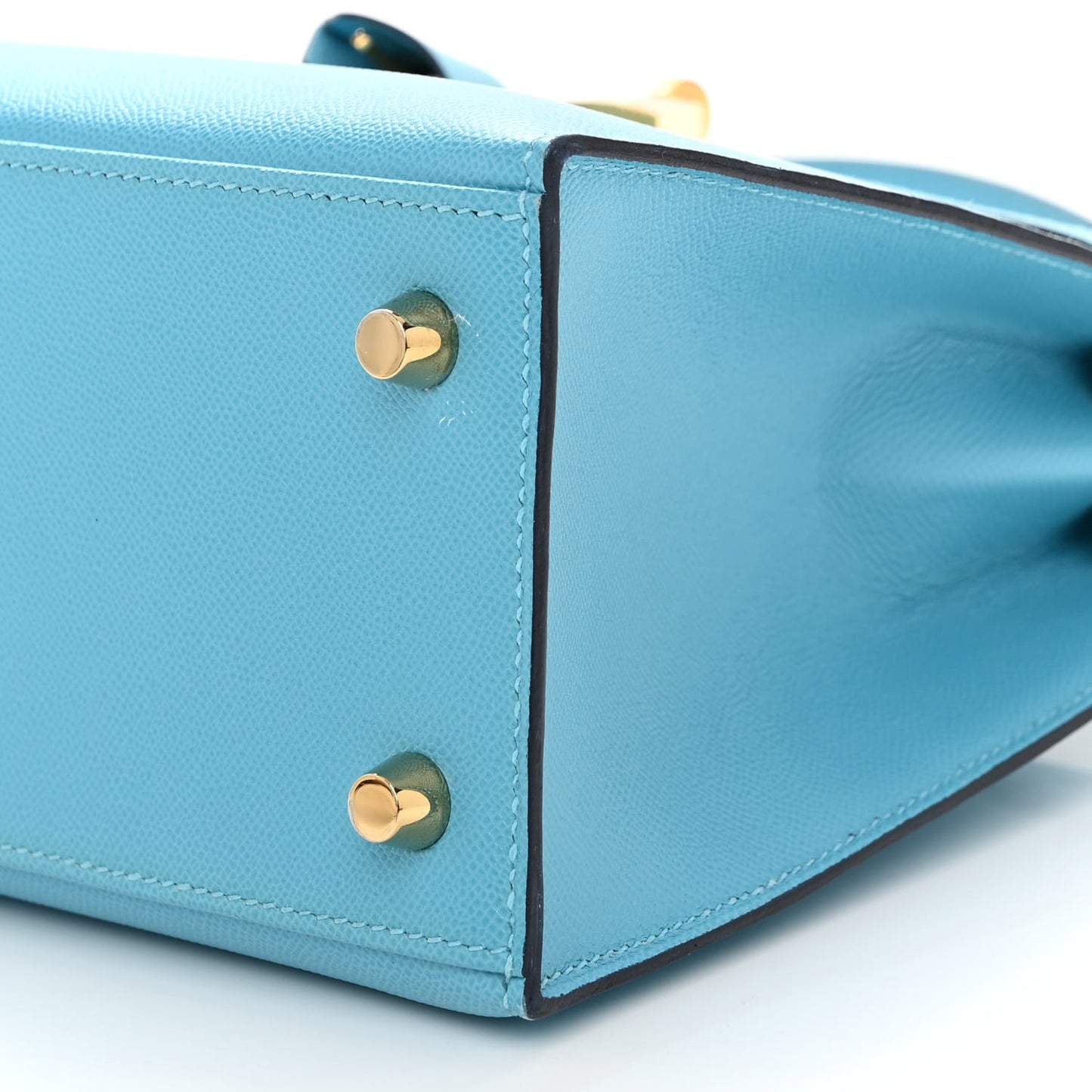 Madame Calfskin Kelly Sellier 25 Bleu du Nord