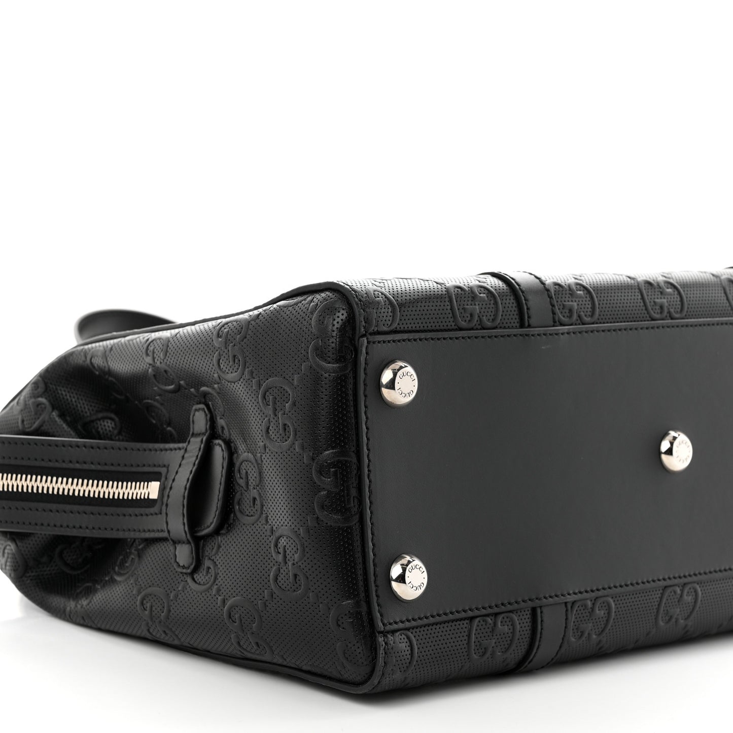 Calfskin GG Tennis Embossed Tote Bag Black