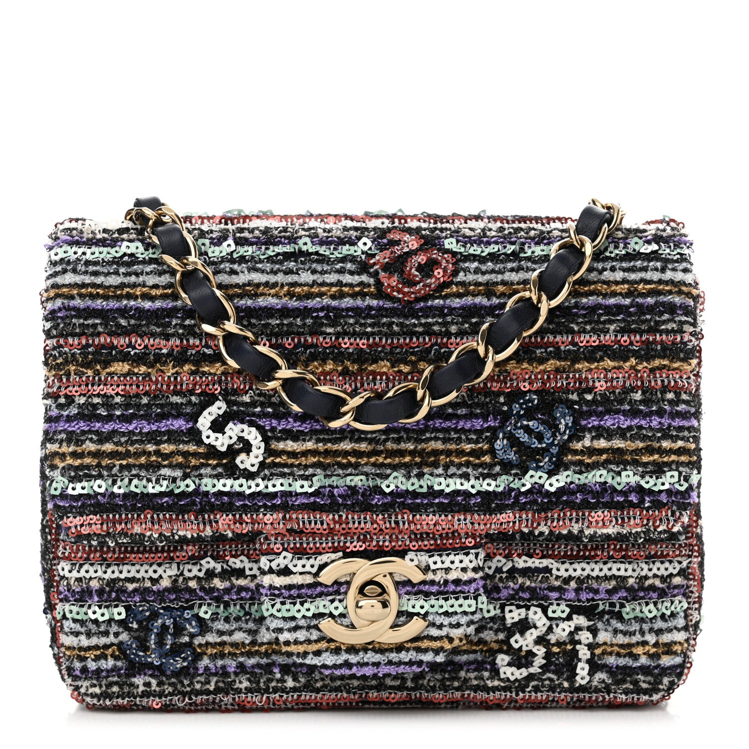 Chanel Mixed Fibers Sequin Quilted Mini Flap Multicolor 1 of 10