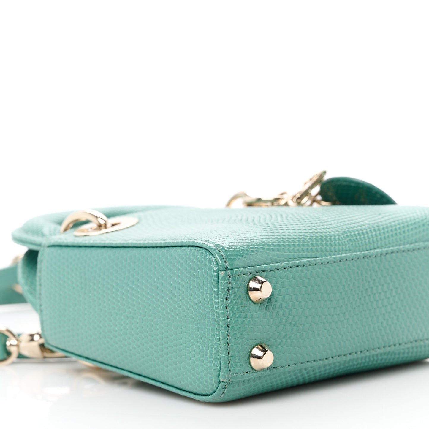 Lizard Micro Lady Dior Vert Tundra