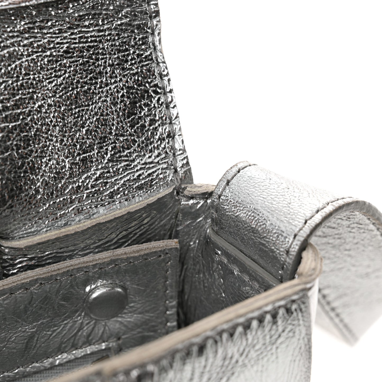 Metallic Lambskin Maxi Intrecciato Cassette Crossbody Bag Silver