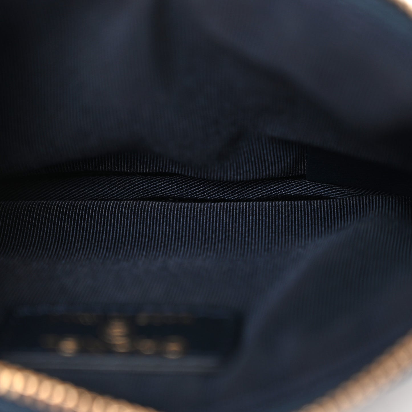 Lurex Canvas Deauville Cosmetic Pouch Navy Blue Gold